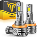 Termitor H11/H9/H8 LED Bulbs, 1000% Brighter, 6500K Cool White, Mini Size (2-Pack)