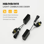 H8/H9/H11 Light CANbus Decoder, Anti-Flickering Harness, Error Free Resistor Capacitor for Bulb Pack of 2