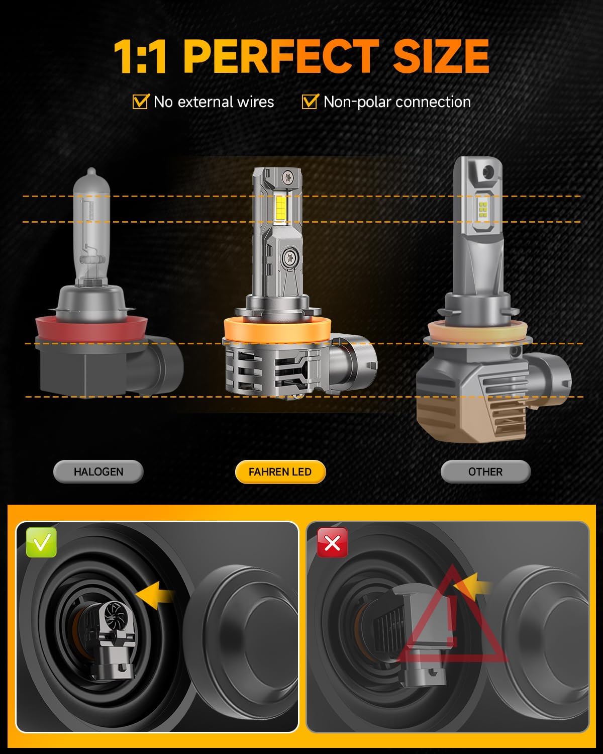 FAHREN Termitor H11/9005 Fog Light Combo, 60,000LM, 900% Brighter