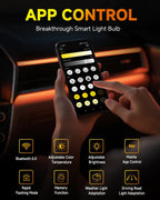 Smart H4 Light Bulb, 0-75000LM 1500% Super Brighter, App-Controlled Dimming & Color Temperature, 3000K Yellow to 6500K Cool White for Bluetooth 9003/HB2 Fog Light, Plug and Play, Pack of 2