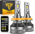 Latest H11/H9/H8 Smart Light Bulb, Up 15X 0-90,000LM Variable Brightness, 3000K to 6500K App Control Color, One-touch Driving Mode Switching, 360° Adjustable Quick Install, Pack of 2