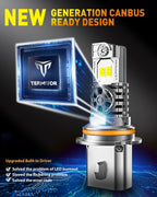 Latest & Brightest 9004 HB1 Light Bulbs, 55,000LM 1000% Super Brighter, 1:1 Halogen Size, 70000+ Hrs Ultra-Long Lifespan, 6500K Cool White Fog Light Bulbs, Plug and Play, Pack of 2