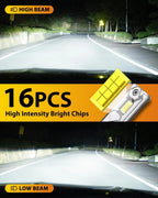 FAHREN 2025 Upgraded H11/H9/H8 9005/HB3 𝐋𝐄𝐃 Bulbs Combo, 𝟏𝟎𝐗 𝟏𝟎𝟎,𝟎𝟎𝟎𝐋𝐌 Ultra Brighter H11 9005 Fog Lights or Off-Road Use, 1:1 Size 6500K White Plug N Play, Pack of 4