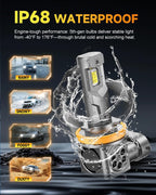 H11/H9/H8 LED Bulbs, [ 𝟓𝐭𝐡-𝐆𝐞𝐧 & 𝐁𝐫𝐢𝐠𝐡𝐭𝐞𝐬𝐭 ] 𝟕𝟎,𝟎𝟎𝟎𝐋𝐌 𝟏𝟐𝟎𝟎% Brighter, Real 1:1 Mini Size Design, 6500K Cool White H11 Fog Bulbs, Plug and Play, CANbus Ready, Pack of 2