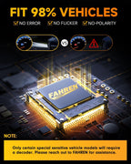 FAHREN H4/9003/HB2 LED Bulbs, 𝟓𝟎𝟎𝟎𝟎𝐋𝐌 𝟗𝟎𝟎％ [Modern & Brightest] Ultra-Bright Bulbs 𝟑𝟔𝟎° Adjustable Quick Install, 1:1 Mini Size No Adapter Required H4 Light Kit bulb, Pack of 2