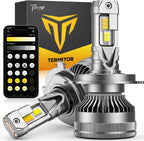 Smart H4 Light Bulb, 0-75000LM 1500% Super Brighter, App-Controlled Dimming & Color Temperature, 3000K Yellow to 6500K Cool White for Bluetooth 9003/HB2 Fog Light, Plug and Play, Pack of 2