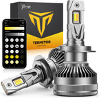 Smart H7 Light Bulb, 0-75000LM 1500% Super Brighter, App-Controlled Dimming & Color Temperature, 3000K Yellow to 6500K Cool White for Bluetooth H7 Fog Light, Plug and Play, Pack of 2