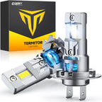 FAHREN H7 fog light bulbs, 60000LM 12X -Upgraded Brightness, 70,000 Hours Lifespan, Real 1:1 Halogen Mini Size, 6500K Cool White, 1:1 Mini Size, Plug and Play, Pack of 4 (2025 Updated)