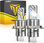 FAHREN H4/9003/HB2 LED Bulbs, 𝟓𝟎𝟎𝟎𝟎𝐋𝐌 𝟗𝟎𝟎％ [Modern & Brightest] Ultra-Bright Bulbs 𝟑𝟔𝟎° Adjustable Quick Install, 1:1 Mini Size No Adapter Required H4 Light Kit bulb, Pack of 2