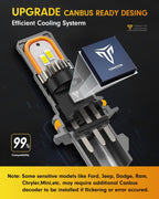 6500K cool white FAHREN 9007 HB5 LED bulbs, pack of 2 for improved night driving