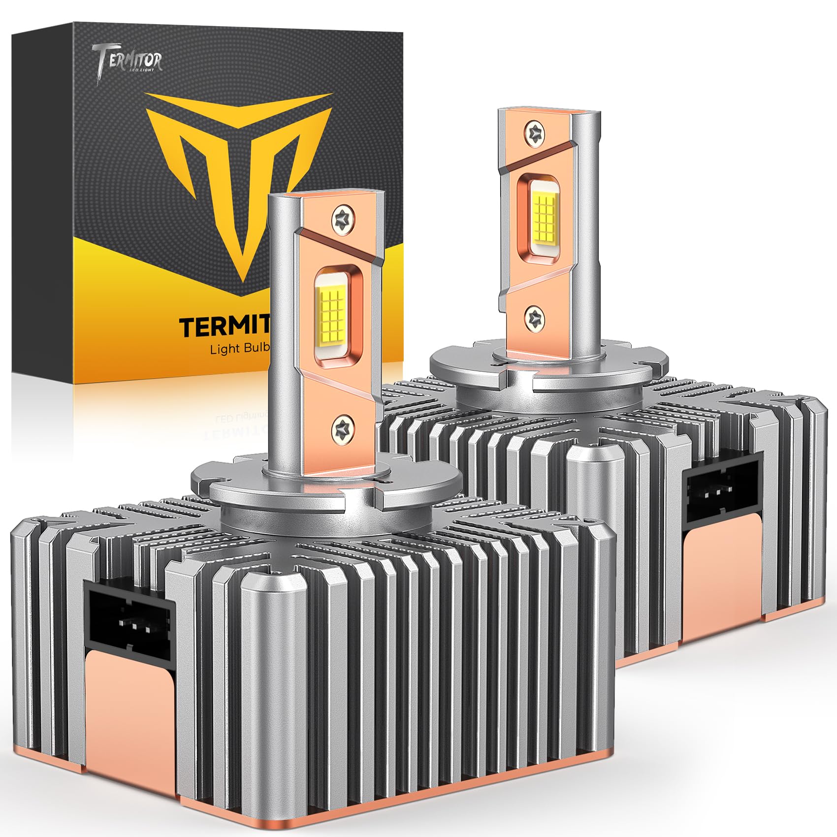 D5s headlight bulb, 45000LM 10X Brightness, 6500K Cool White, 1:1 D5S HID Bulb size