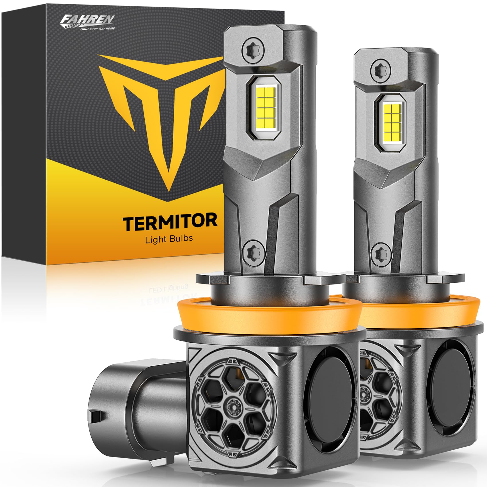 Termitor H11/H9/H8 LED Bulbs, 70,000LM, 1200% Brighter, 6500K (H11 Fog Light)
