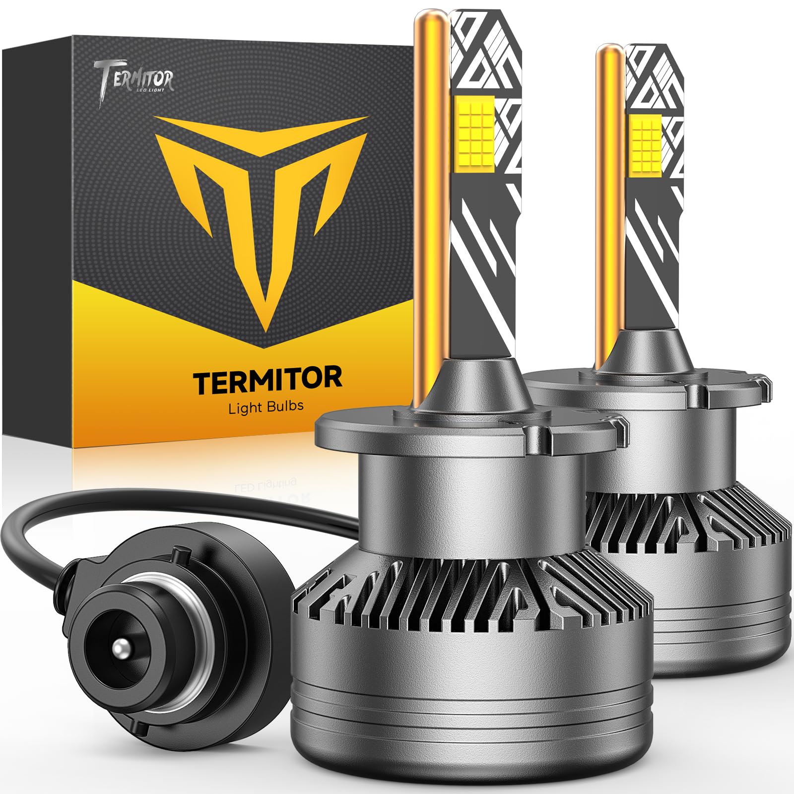 D2S/D2R LED Bulbs, 36,000LM, 900% Brighter, 6500K Cool White, 1:1 HID Size