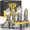 H11/H8/H9 9005/HB3 LED Bulb Combo, 60,000LM, 6500K White, 70,000Hrs Life