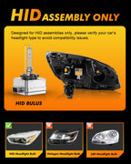 Termitor D1S Headlight Bulb 6000K Xenon HID – 400% Brighter, 35W High/Low Beam