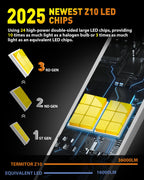 TERMITOR H4/9003/HB2 LED Bulbs Hi/Low Beam 36000LM 900% Super Brighter