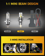 Termitor H4/9003 Bulbs,𝟔𝟎,𝟎𝟎𝟎𝐋𝐌(𝟏,𝟎𝟎𝟎%) 𝟏𝟎𝐗 Brighter 6500K Cool White