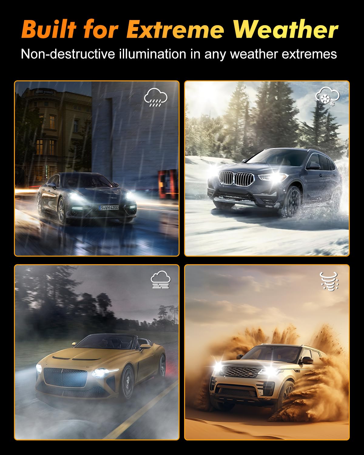 D3S HID Bulb, 6000K Xenon, 400% Brighter, High/Low Beam, OEM Replacement