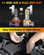 H11/H8/H9 9005/HB3 LED Bulb Combo, 60,000LM, 6500K White, 70,000Hrs Life