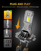 FAHREN TERMITOR H7 LED Bulbs, 50,000LM, 10X Brighter, 6500K Cool White