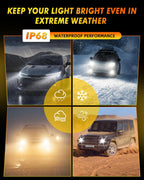 9005/HB3 LED Bulbs, 50,000LM, 10X Brighter, 360° Adjustable, 1:1 Size Replacement